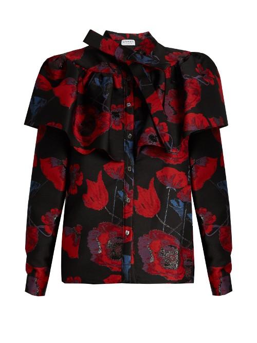 Osman Cinda Floral-brocade Shirt