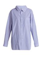 Balenciaga Swing-collar Cotton-poplin Striped Shirt