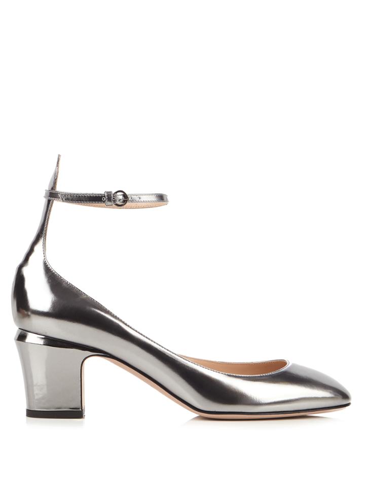 Valentino Tan-go Block-heel Leather Pumps