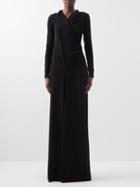 Tom Ford - Draped Jersey Hooded Gown - Womens - Black