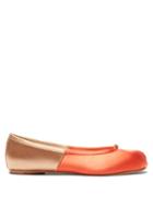 Matchesfashion.com Maison Margiela - Tabi Split Toe Satin Flats - Womens - Orange Multi
