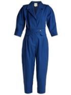 Matchesfashion.com Sea - Kamille Cotton Blend Jumpsuit - Womens - Blue