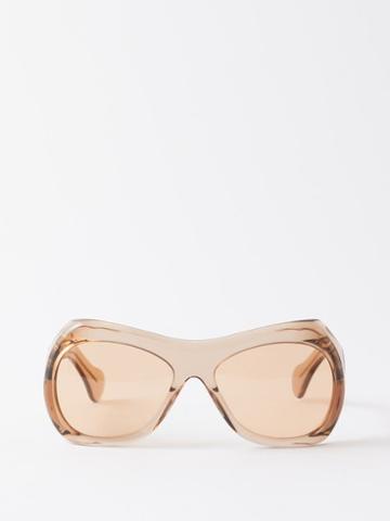 Port Tanger - Soledad Oversized Round-frame Acetate Sunglasses - Womens - Beige Multi