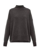 Matchesfashion.com Allude - High Neck Cashmere Sweater - Womens - Dark Grey