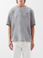 Ami - Ami De Caur Organic-cotton Jersey T-shirt - Mens - Grey