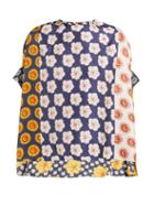 Matchesfashion.com Biyan - Swarna Floral Print Silk Faille Blouse - Womens - Yellow Multi
