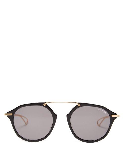 Matchesfashion.com Dita Eyewear - Kohn Aviator Titanium And Acetate Sunglasses - Mens - Gold