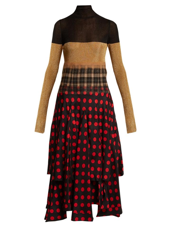 Loewe High-neck Contrast-panel Dress