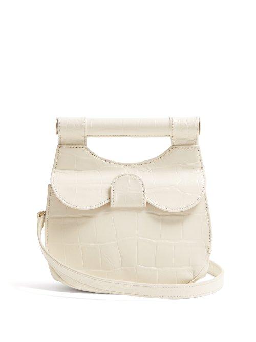 Matchesfashion.com Staud - Mini Madeleine Crocodile Effect Leather Bag - Womens - Cream