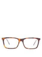 Matchesfashion.com Saint Laurent - Tortoiseshell Effect Rectangular Frame Glasses - Womens - Tortoiseshell