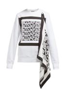 Matchesfashion.com Symonds Pearmain - Logo Print Scarf Cotton Sweatshirt - Womens - White Multi