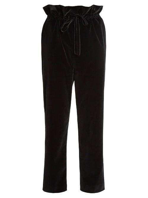 Isa Arfen Straight Leg Cotton-blend Velvet Trousers