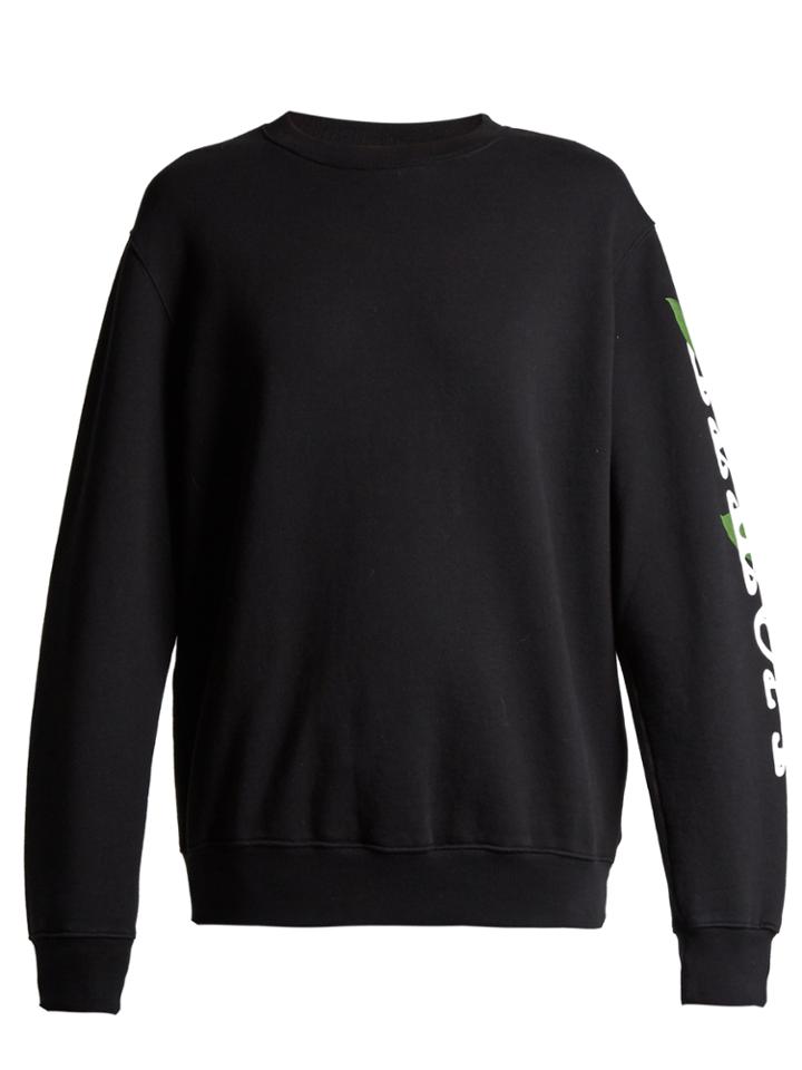 Off-white Round-neck Floral-print Sweatshirt