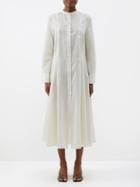 Khaite - Waylon Striped Wool-blend Shirt Dress - Womens - Ivory
