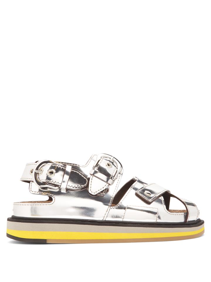Maison Margiela Buckle Cross-strap Leather Sandals