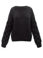 Mr Mittens - Honey Cabled-sleeve Wool Sweater - Womens - Black