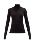 Matchesfashion.com Jil Sander - High-neck Wool-blend Long-sleeved Top - Womens - Black