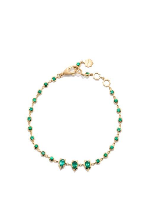 Jade Trau - Envoy Emerald & 18kt Gold Bracelet - Womens - Yellow Gold