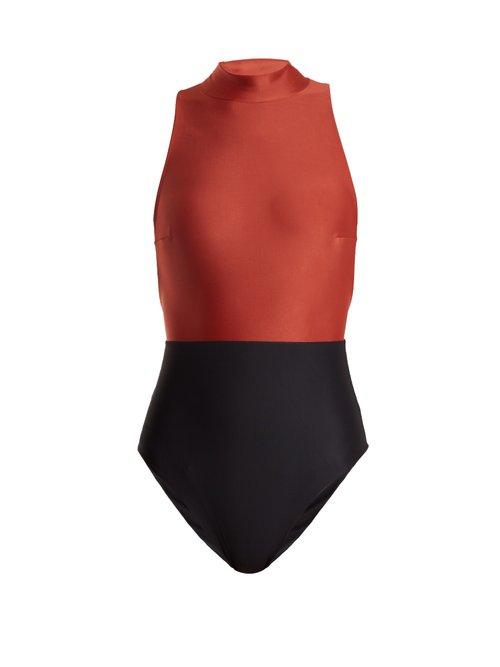 Matchesfashion.com Haight - Kate High Neck Swimsuit - Womens - Black Multi