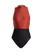 Matchesfashion.com Haight - Kate High Neck Swimsuit - Womens - Black Multi