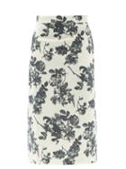Matchesfashion.com Brock Collection - Stella Floral-print Cotton Midi Skirt - Womens - White Multi