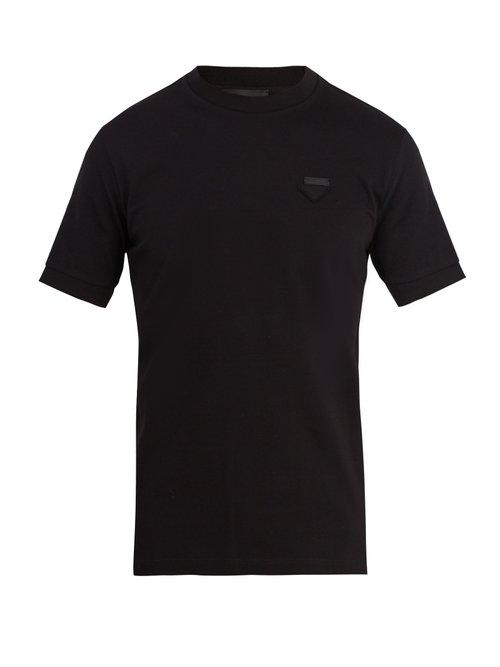 Matchesfashion.com Prada - Logo Badge Cotton T Shirt - Mens - Black