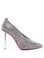 Matchesfashion.com Christian Louboutin - Et Pic Et 100 High-cut Crystal And Leather Pumps - Womens - Crystal