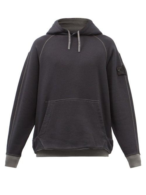Stone Island Shadow Project - Logo-patch Jersey Hooded Sweatshirt - Mens - Black