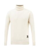 Amiri - Logo-embroidered Roll-neck Cashmere Sweater - Mens - Ivory