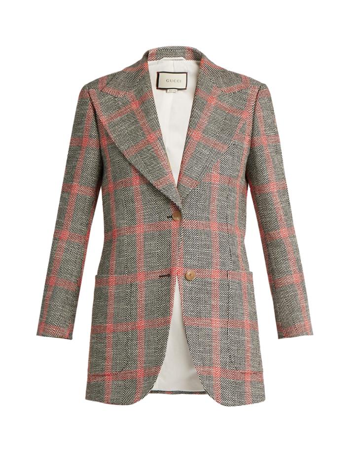 Gucci Checked Wool-blend Jacket