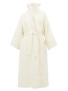 Matchesfashion.com Roksanda - Larisa Feather Trim Alpaca Blend Coat - Womens - Ivory