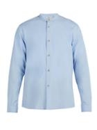 Matchesfashion.com Acne Studios - Grandad Collar Cotton Shirt - Mens - Blue
