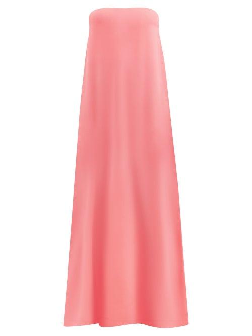 Raey - Bandeau-neck Silk-satin Maxi Dress - Womens - Pink