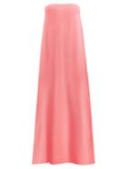 Raey - Bandeau-neck Silk-satin Maxi Dress - Womens - Pink