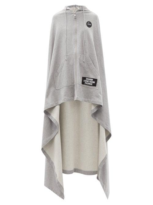 Ladies Rtw Raf Simons - Hooded Cotton-jersey Sweatshirt Cape - Womens - Grey