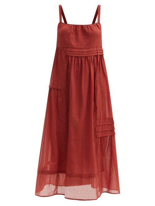 Loup Charmant - Kotor Pleated Organic-cotton Dress - Womens - Copper