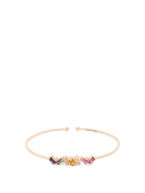 Matchesfashion.com Suzanne Kalan - Rainbow Topaz, Diamond & 14kt Rose-gold Bracelet - Womens - Rose Gold