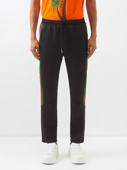 Gucci - Web Stripe Neoprene Track Pants - Mens - Black