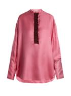 Matchesfashion.com Roksanda - Lyra Silk Twill Shirt - Womens - Pink Multi