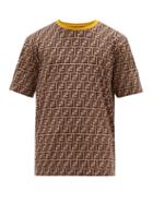 Matchesfashion.com Fendi - Ff Logo Print Cotton T Shirt - Mens - Brown