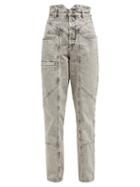 Matchesfashion.com Isabel Marant - Roger High Rise Panelled Jeans - Womens - Grey