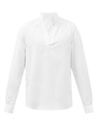 Bourrienne Paris X - Sculpteur Gathered-yoke Cotton-needlecord Shirt - Mens - White