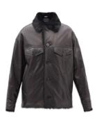 Marni - Oversized Shearling-lined Leather Jacket - Womens - Black