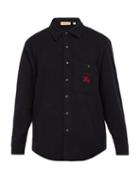 Matchesfashion.com Burberry - Fairfield Wool Blend Shirt - Mens - Navy