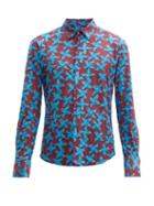 Matchesfashion.com Eckhaus Latta - Velvet Devor Slim Fit Shirt - Mens - Blue Multi