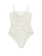 Matchesfashion.com Isa Boulder - Chandler Tie-straps Ruched Swimsuit - Womens - Ivory
