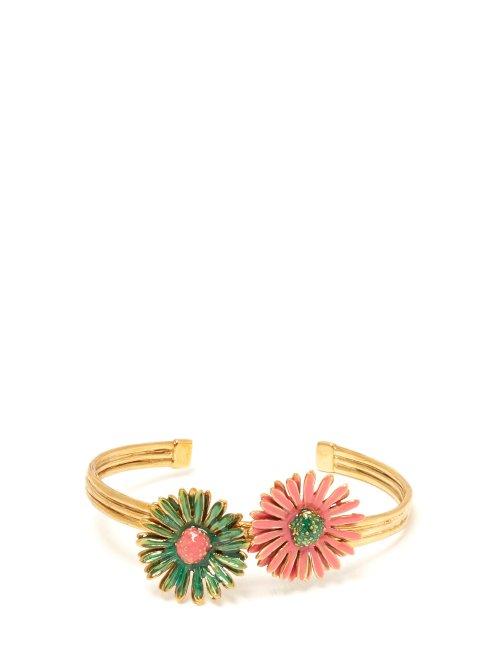 Matchesfashion.com Aurlie Bidermann - Athina Daisy Embellished Cuff - Womens - Pink