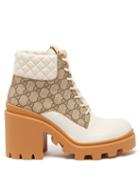 Gucci - Trip Gg Supreme Canvas And Leather Boots - Womens - White