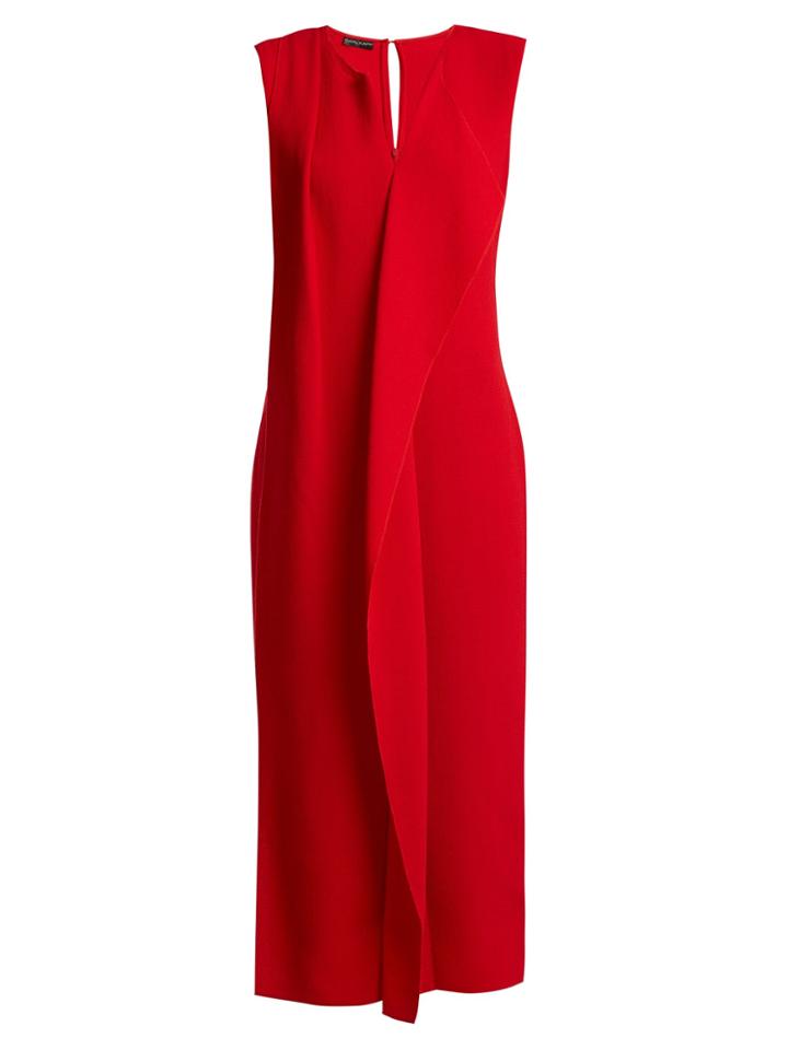 Carl Kapp Breeze Wool-crepe Waterfall Front Dress