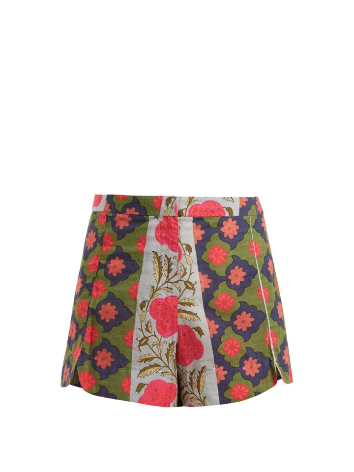 Rhode Resort Sami Floral-print Cotton Shorts